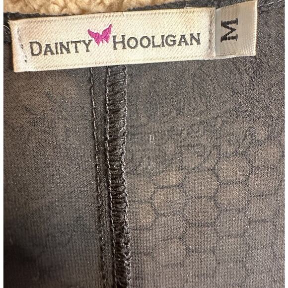 Festival Whimsigoth Cowboy Black Kimono Sheer Duster Cardigan Fringe Floral Mesh - Picture 9 of 16